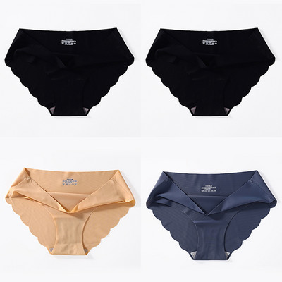 4 buc./lot Chiloți fără cusături pentru femei Chiloți simpli Slip din mătase Lenjerie de corp pentru femeie, moale, subțire, ușoară, Chiloți Culotte Femme