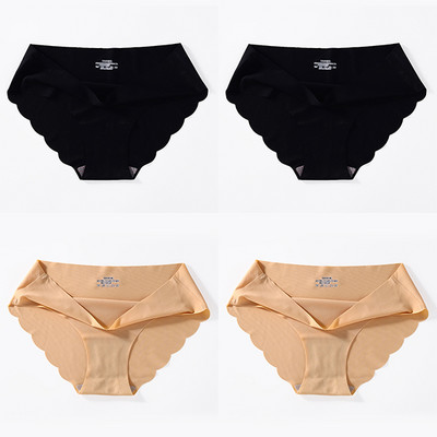 4 buc./lot Chiloți fără cusături pentru femei Chiloți simpli Slip din mătase Lenjerie de corp pentru femeie, moale, subțire, ușoară, Chiloți Culotte Femme