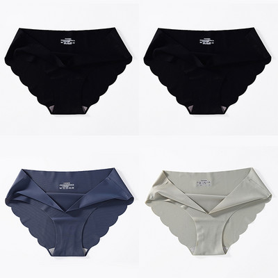 4 buc./lot Chiloți fără cusături pentru femei Chiloți simpli Slip din mătase Lenjerie de corp pentru femeie, moale, subțire, ușoară, Chiloți Culotte Femme