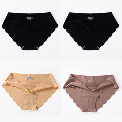 4 buc./lot Chiloți fără cusături pentru femei Chiloți simpli Slip din mătase Lenjerie de corp pentru femeie, moale, subțire, ușoară, Chiloți Culotte Femme