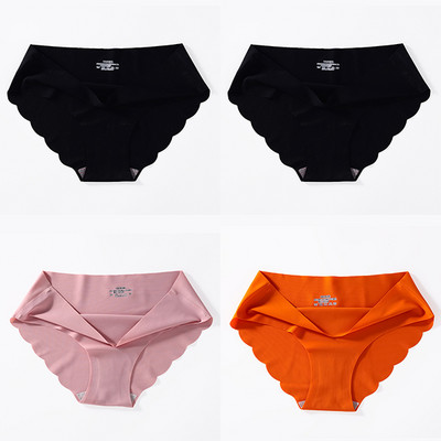 4 buc./lot Chiloți fără cusături pentru femei Chiloți simpli Slip din mătase Lenjerie de corp pentru femeie, moale, subțire, ușoară, Chiloți Culotte Femme