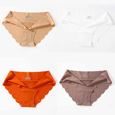 4 buc./lot Chiloți fără cusături pentru femei Chiloți simpli Slip din mătase Lenjerie de corp pentru femeie, moale, subțire, ușoară, Chiloți Culotte Femme