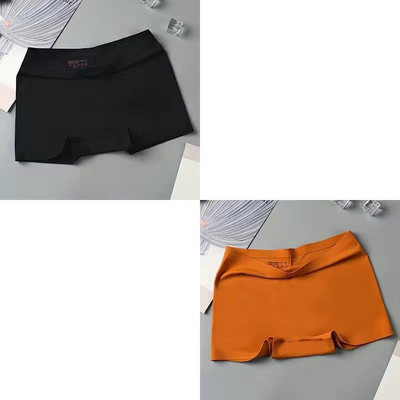 2 buc/set lenjerie de corp din mătase, fără cusături, boxer pentru femei, chiloți pentru femei, pantaloni de siguranță, tangas pentru femei, lenjerie cu talie înaltă