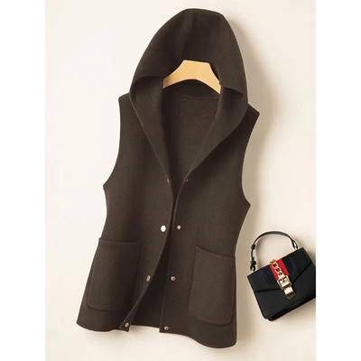 2023 Novi ženski prsluk Proljeće Jesen Prsluci s kapuljačom Moda za slobodno vrijeme Ženska jakna bez rukava Jednostavnost Široki kaput bez rukava