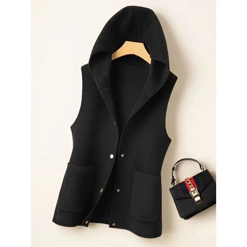 2023 Novi ženski prsluk Proljeće Jesen Prsluci s kapuljačom Moda za slobodno vrijeme Ženska jakna bez rukava Jednostavnost Široki kaput bez rukava