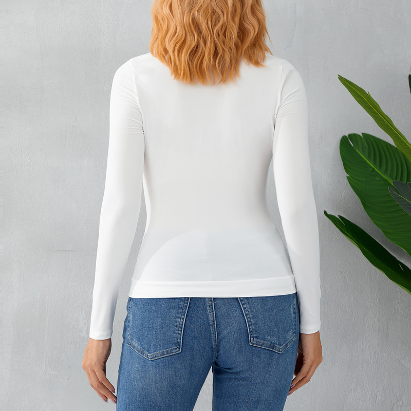 Ženska majica dugih rukava, okrugli izrez, čipka, čvrsti kroj, uska kravata, ženski top, ležerne dnevne majice