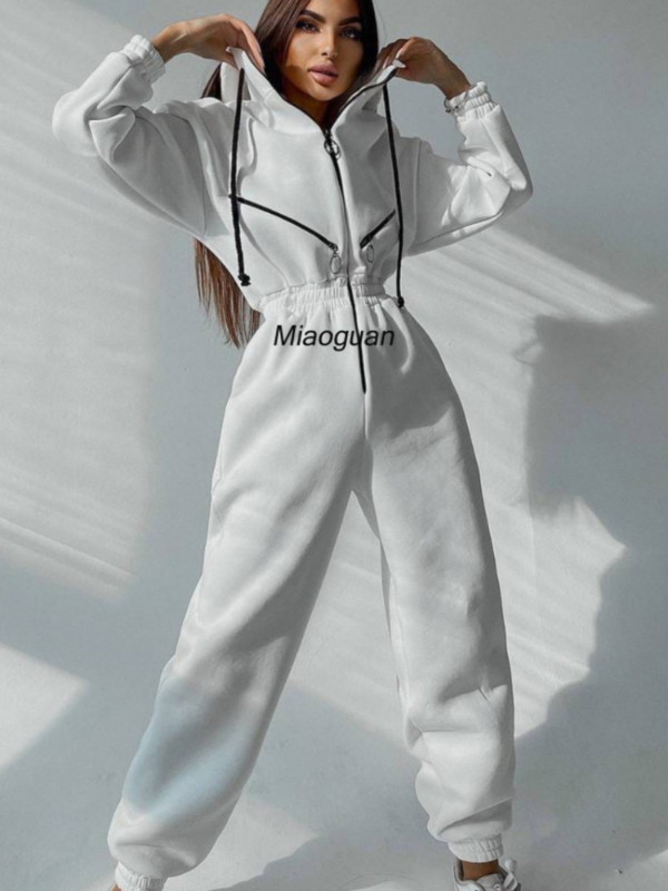 Elegantne majice s kapuljačom Kombinezon Korejska modna ženska jednodijelna odjeća s dugim rukavima Topli kombinezoni Zimska sportska odjeća Hlače Trenirke Novo