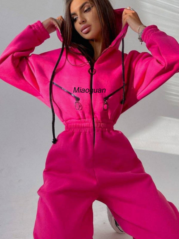 Elegantne majice s kapuljačom Kombinezon Korejska modna ženska jednodijelna odjeća s dugim rukavima Topli kombinezoni Zimska sportska odjeća Hlače Trenirke Novo