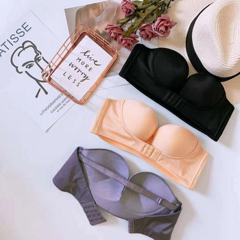 FINETOO Μπροστινό κλείσιμο Sexy Push Up σουτιέν Γυναικεία αόρατα σουτιέν Εσώρουχα για Γυναικεία Brassiere Στράπλες χωρίς ραφή Bralette