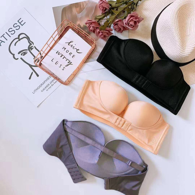 FINETOO Sutien Push Up Sexy cu închidere în față Sutien invizibil pentru femei Lenjerie de corp Lenjerie pentru femei Sutien fără bretele Bralette fără cusături