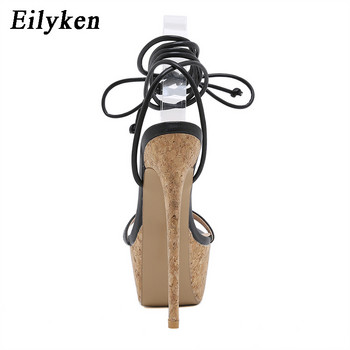 Eilyken Fashion Peep Toe Platform με σούπερ λεπτές γόβες Σέξι καλοκαιρινά σανδάλια με λουράκι στον αστράγαλο Γυναικεία παπούτσια νυχτερινού κλαμπ stripper