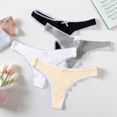 3PCS/Lot Ženske modne tange s rubovima od čipke Seksi pamučne gaćice Žensko mekano donje rublje Jednobojno donje rublje niskog struka