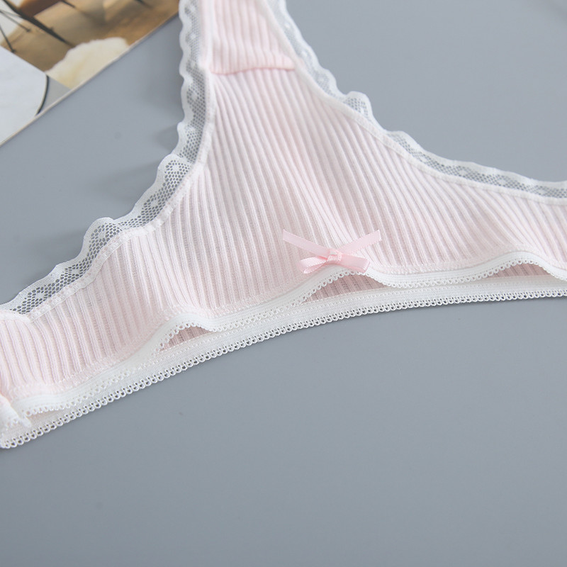 3PCS/Lot Ženske modne tange s rubovima od čipke Seksi pamučne gaćice Žensko mekano donje rublje Jednobojno donje rublje niskog struka