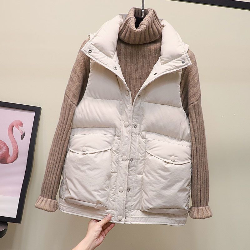 Rasprodaja Trend kaput Lagana podstavljena jakna s puhom za žene Ultra lagani patkasti prsluci bez rukava Jakne Ženske kapute zima 2023.