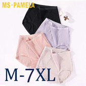 Chiloți de damă din bumbac, moale, mărime mare, 4XL, dantelă, lenjerie de damă, respirabil, sexy, talie înaltă