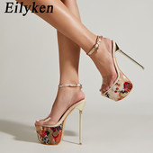 Eilyken prozirne kristalne sandale s platformom s otvorenim prstima i remenčićima s kopčom za gležnjeve Štikle na petu Ženske cipele za ples na šipci