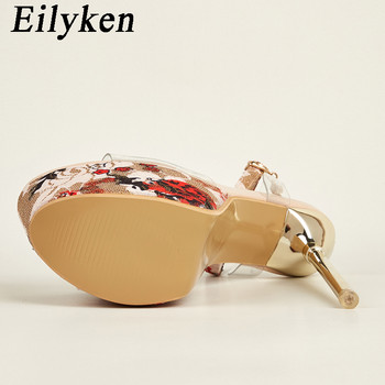 Eilyken Clear διάφανα κρυστάλλινα πέδιλα πλατφόρμας με ανοιχτό δάχτυλο με αγκράφα με λουράκι στιλέτο Γόβες για πάρτι Pole Dance Γυναικεία παπούτσια