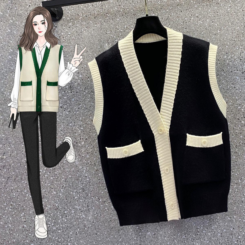 Čierno-zelené stehové vesty, jar, jeseň, zima, pletený vintage kardigan, módna dámska elegantná dámska vesta, 2022, dámske kabáty