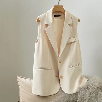 Ανοιξιάτικο φθινοπωρινό γυναικείο κοστούμι γιλέκο παλτό Νέο 2023 Μόδα αμάνικο σακάκι γιλέκο Γυναικείο τζάκετ Γυναικείο γραφείο Γυναικεία πανωφόρια casual τοπ