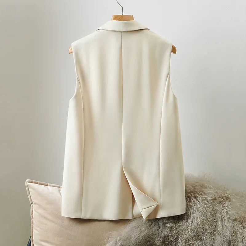 Pavasario rudens moterų kostiumas, liemenė, paltas Naujas 2023 m. madingas berankovis švarkas Liemenė švarkas Moteriški biuro moteriški viršutiniai drabužiai, laisvalaikio viršus