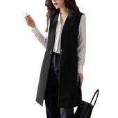 Moda primăvară toamnă office blazer vesta femei 2022 noua modă mijlociu-lung subțire fără mâneci vestă femeie vest jachetă femeie