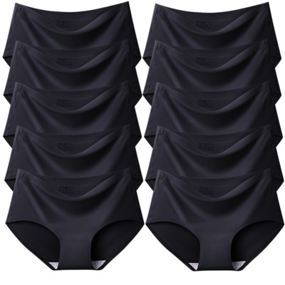 TrowBridge 10PCS/Set Ženske gaćice Jednobojno bešavno donje rublje Plus Veličina Udobne gaćice Svileno satensko donje rublje Zdravlje Donje gaće