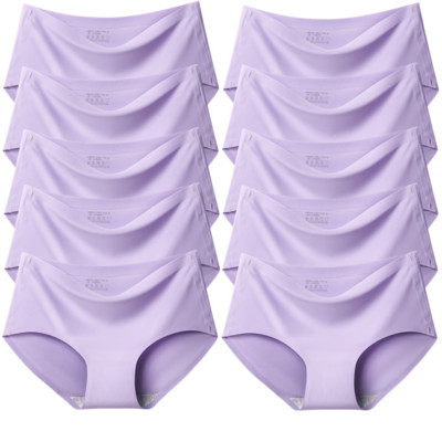TrowBridge 10PCS/Set Ženske gaćice Jednobojno bešavno donje rublje Plus Veličina Udobne gaćice Svileno satensko donje rublje Zdravlje Donje gaće