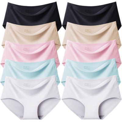 TrowBridge 10PCS/Set Ženske gaćice Jednobojno bešavno donje rublje Plus Veličina Udobne gaćice Svileno satensko donje rublje Zdravlje Donje gaće