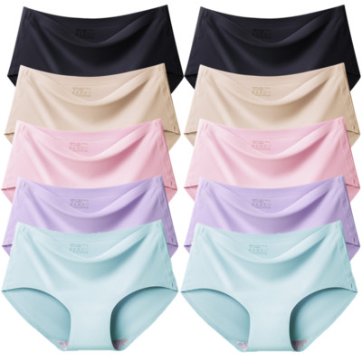 TrowBridge 10PCS/Set Ženske gaćice Jednobojno bešavno donje rublje Plus Veličina Udobne gaćice Svileno satensko donje rublje Zdravlje Donje gaće
