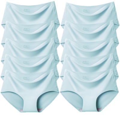 TrowBridge 10PCS/Set Ženske gaćice Jednobojno bešavno donje rublje Plus Veličina Udobne gaćice Svileno satensko donje rublje Zdravlje Donje gaće