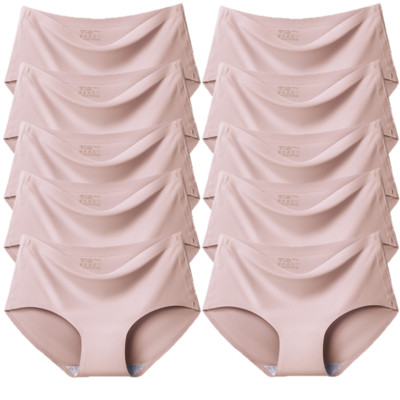 TrowBridge 10PCS/Set Ženske gaćice Jednobojno bešavno donje rublje Plus Veličina Udobne gaćice Svileno satensko donje rublje Zdravlje Donje gaće