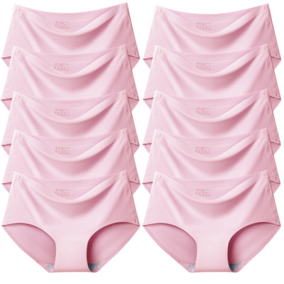 TrowBridge 10PCS/Set Ženske gaćice Jednobojno bešavno donje rublje Plus Veličina Udobne gaćice Svileno satensko donje rublje Zdravlje Donje gaće