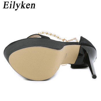 Eilyken 2024 Ultra ψηλά τακούνια πλατφόρμα Γυναικεία σανδάλια Sexy Club Fashion String Bead αγκράφα Παπούτσια χορού με μπαστούνι