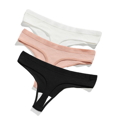 Ženske gaćice od 3 komada Žensko donje rublje Tange Bešavne gaćice Za žene Pamučne gaćice Sex G-string Gaćice niskog struka Seksi