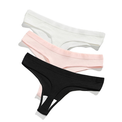 Ženske gaćice od 3 komada Žensko donje rublje Tange Bešavne gaćice Za žene Pamučne gaćice Sex G-string Gaćice niskog struka Seksi