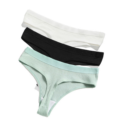 Ženske gaćice od 3 komada Žensko donje rublje Tange Bešavne gaćice Za žene Pamučne gaćice Sex G-string Gaćice niskog struka Seksi