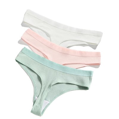Ženske gaćice od 3 komada Žensko donje rublje Tange Bešavne gaćice Za žene Pamučne gaćice Sex G-string Gaćice niskog struka Seksi