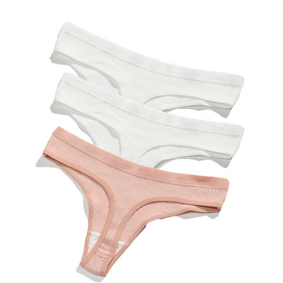 Ženske gaćice od 3 komada Žensko donje rublje Tange Bešavne gaćice Za žene Pamučne gaćice Sex G-string Gaćice niskog struka Seksi