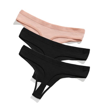 Ženske gaćice od 3 komada Žensko donje rublje Tange Bešavne gaćice Za žene Pamučne gaćice Sex G-string Gaćice niskog struka Seksi