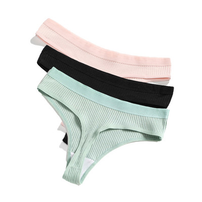 Ženske gaćice od 3 komada Žensko donje rublje Tange Bešavne gaćice Za žene Pamučne gaćice Sex G-string Gaćice niskog struka Seksi