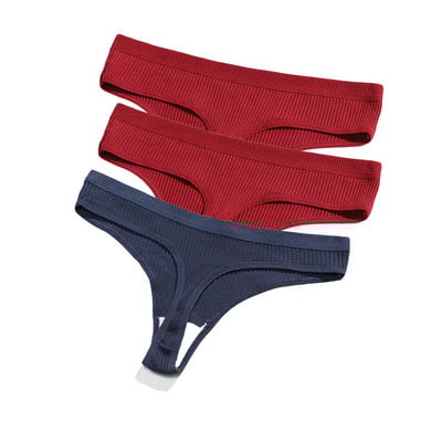 Ženske gaćice od 3 komada Žensko donje rublje Tange Bešavne gaćice Za žene Pamučne gaćice Sex G-string Gaćice niskog struka Seksi