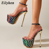 Eilyken Νέο Καλοκαιρινό PVC Διαφανές Γυναικεία Σανδάλια Πλατφόρμα Ψηλοτάκουνες Σέξι Ανοιχτές Πόρπες Club Pole Dancing Fashion Παπούτσια