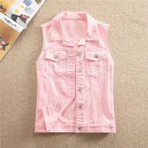 Νέο 2023 Γυναικείο Γιλέκο Ανοιξιάτικο καλοκαιρινό γιλέκο Μεγάλο μέγεθος Γυναικείο τζιν τζιν μπλούζες για γυναικεία ρούχα Γυναικείο αμάνικο παλτό 6XL