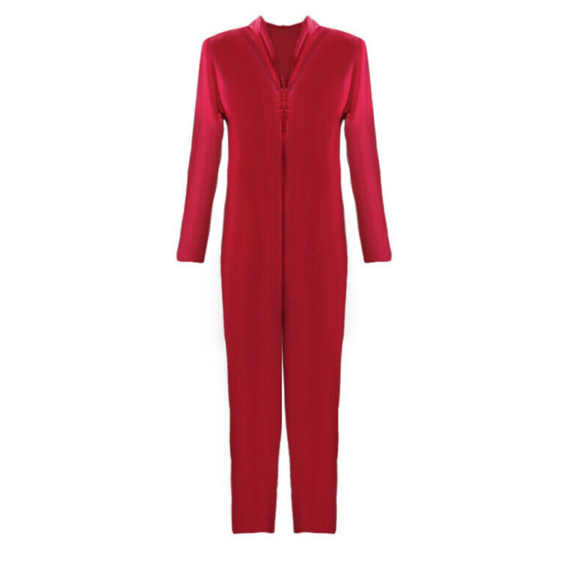 Moteriškas Vienspalvis užtrauktukas Dirbtinės lakinės odos kombinezonas Bodysuit Tight Clubwear Puikus vakarėlių klubo komplektas cosplay nuostabi dovana