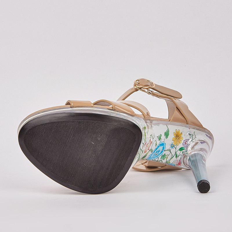 Eilyken Módne otvorené špičky s prackou, priehľadné sandále na platforme, striptérske vysoké podpätky, dámske nočné klubové párty šaty, dámske topánky