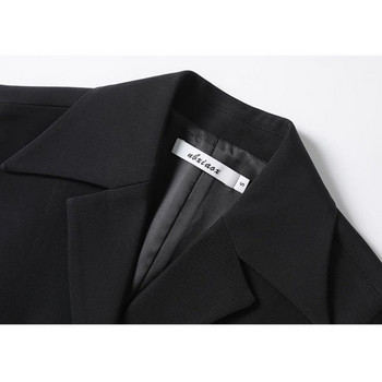 Черен костюм Жилетка Дамски Пролет Есен Корейски 2023 г. Нова мода Универсални блейзъри без ръкави Жилетка Дамско яке Връхно облекло Топ