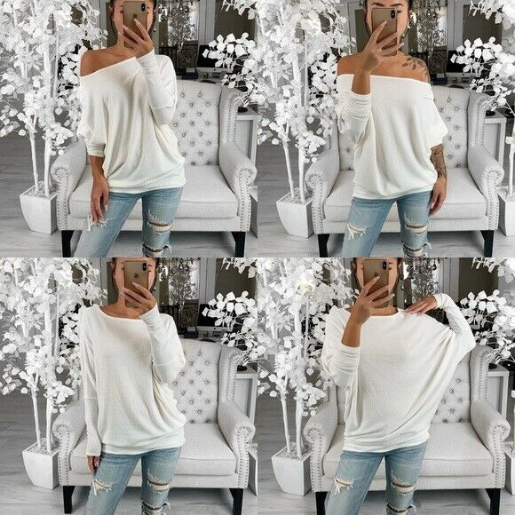 Ležerne ženske labave jednobojne bluze Ženske prevelike vrećaste majice s majicama Jesenske donje majice s urezanim izrezom Topovi s šišmiš rukavima