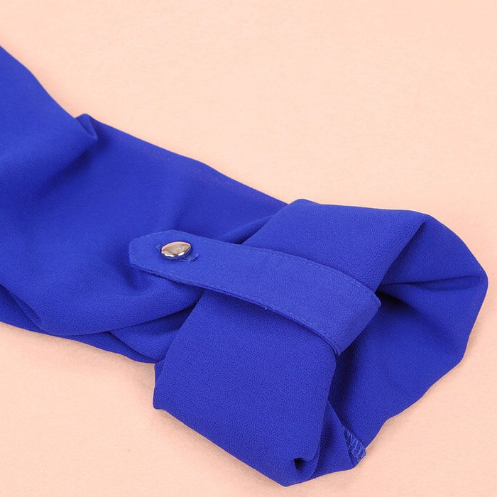 Ljeto 2017. Elegantne svilene bluze s V-izrezom dugih rukava Jednobojne plave crno-bijele bluze Ženske košulje Ženske bluze