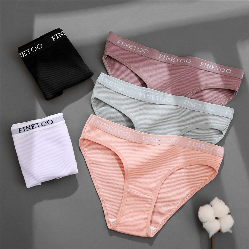 FINETOO 3PCS/Set Žensko donje rublje Pamučne gaćice Seksi gaćice Ženske gaćice Jednobojne gaćice Intimno Žensko donje rublje M-2XL