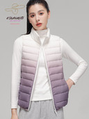 Moteriška gradiento lengva pūkinė striukė su stovinčia apykakle balta antis Aukštos kokybės elegantiška moteriška šilta žieminė liemenė Nemokamas pristatymas